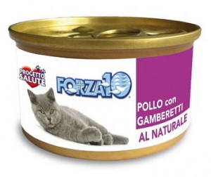 Forza10 - konservi kaķiem NATURAL ar vistu un garnelēm 12 x 75g