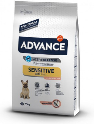 ADVANCE DOG MINI ADULT SENSITIVE sausā barība suņiem  7.5 kg