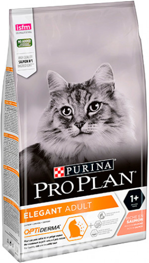 PRO PLAN ELEGANT Cat DERMA Sausā barība kaķiem ar lasi, 1.5kg