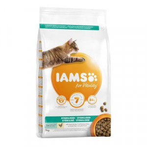 IAMS CAT ADULT STERILIZED CHICKEN sausā kaķu barība 10kg