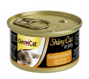 GIMBORN Shinycat GimCat Tuna with Chicken ar tunci un vistu želejā 12gab x 70g