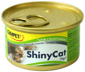 GIMBORN Shinycat GimCat Tuna with Grass ar tunci un kaķu zāli želejā 12gab x 70g