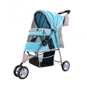 Innopet Matte Edition Stripes Pet Stroller Ocean Blue ratiņi 80 x 44 x 90 cm