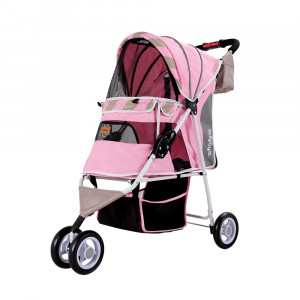 Innopet Matte Edition Stripes Pet Stroller Sugar Pink ratiņi 80 x 44 x 90 cm