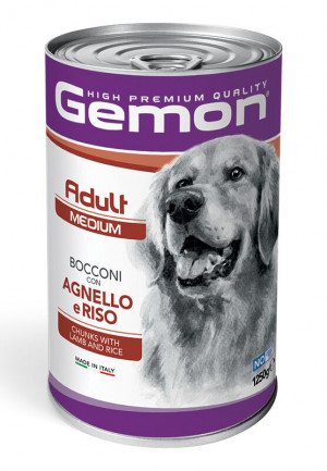 GEMON Dog chunkies Adult MEDIUM with lamb & rice 1.250kg - ar jēru un rīsiem