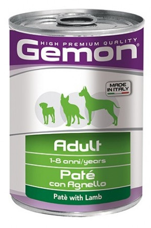 GEMON Dog pate Adult with lamb  400g - ar jēru