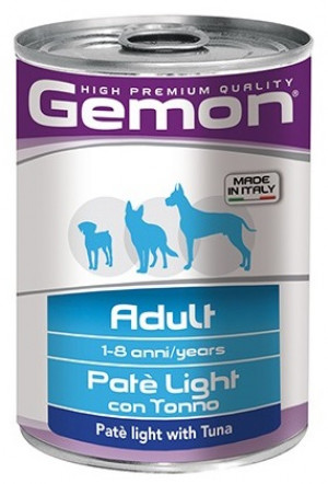GEMON Dog pate Light with tuna 6 x 400g - ar tunci