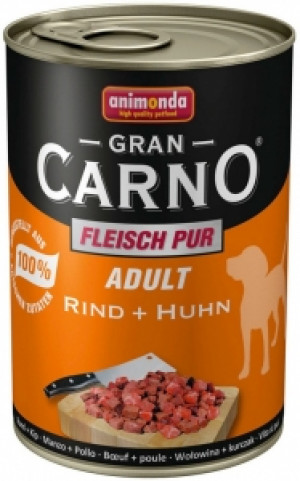 Animonda GranCarno konservi suņiem - liellops un cālis 400g Cena norādīta par 1 gb. un ir spēkā pasūtot 6 gb.