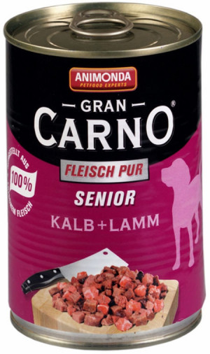 Animonda GranCarno Senior konservi suņiem - teļa un jēra gaļa 400g Cena norādīta par 1 gb. un ir spēkā pasūtot 6 gb.