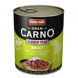 Animonda GranCarno suņu konservi - trusis un augi 800g Cena norādīta par 1 gb. un ir spēkā pasūtot 6 gb.