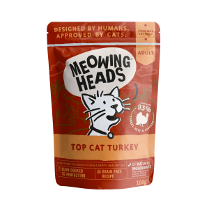 Meowing Heads TOP CAT TURKEY POCHES WET 10 x 100g