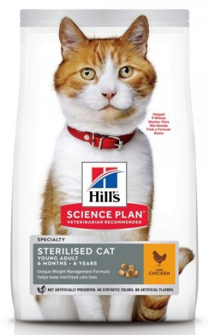 HILLS SP Hill's Science Plan STERILISED CAT YOUNG ADULT ar vistu 10kg Cena norādīta par 1 gb. un ir spēkā pasūtot 2 gb.