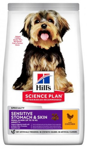 HILLS SP Hill's Science Plan™ SENSITIVE SKIN&STOMACH ADULT SMALL&MINI ar vistu 1.5kg