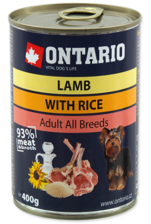 ONTARIO Adult Lamb & Rice, Sunflower Oil 6 x 400g