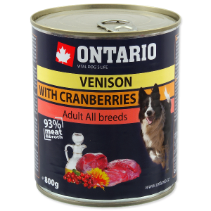 ONTARIO Adult Venison & Cranberries, Safflower Oil 6 x 800g
