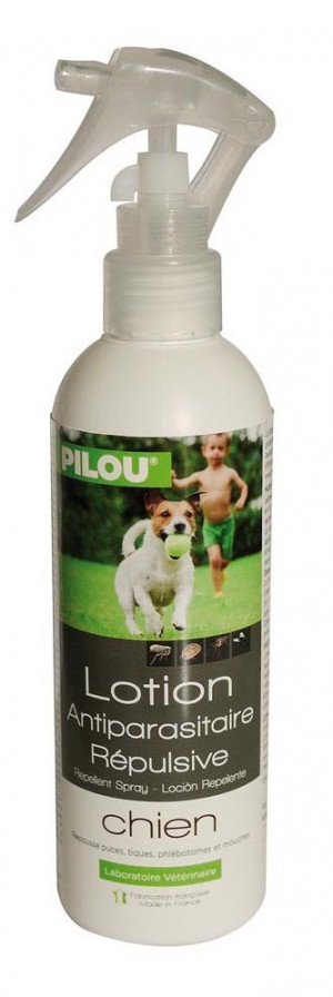 PILOU Lotion chien  repelents- kukaiņus atbaidošs losjons  suņiem 250ml