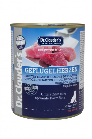 Dr.Clauder's PreBiotic Selected Meat POULTRY HEARTS 6 x 800g