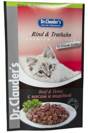 Dr.Clauder's High Premium Pouch BEEF & TURKEY 6 x 100g