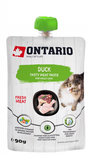 Gardums kaķiem – Ontario Duck Fresh Meat Paste 90g