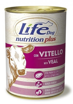 LIFE DOG Nutrition Plus VEAL Chunks - konservi suņiem 6 x 400g