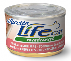 LIFE CAT Natural TUNA with SHRIMPS - konservi kaķiem 6 x 150g