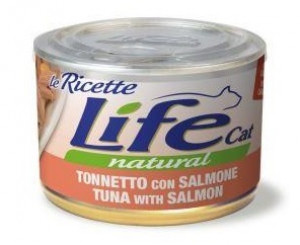 LIFE CAT Natural TUNA with SALMON - konservi kaķiem 6 x 150g