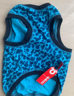 Dobaz - krekliņš suņiem, zils leoparda