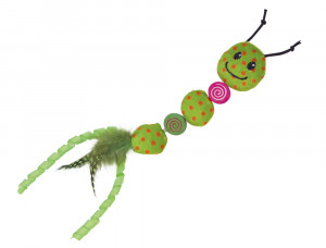 NOBBY plushworm with feathers - plīša rotaļlieta ar kaķu mētru