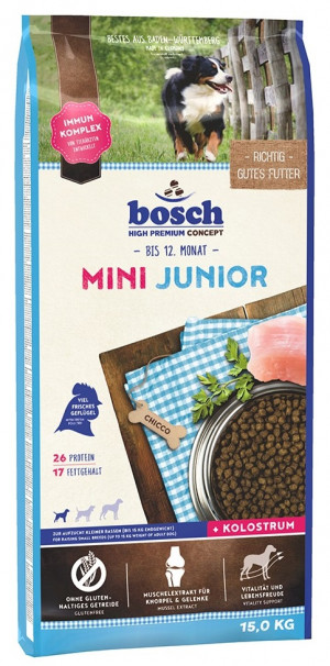 BOSCH Junior Mini - sausā barība kucēniem 15kg