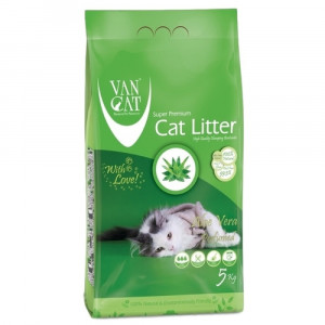 VAN CAT Compact Aloe Vera - cementējošas smiltis kaķu tualetei, ar alveju 5kg
