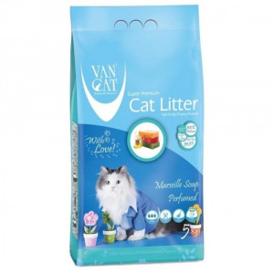 VAN CAT Compact Marseille Soap - cementējošas smiltis kaķu tualetei, ar Marseļas ziepes aromātu 5kg