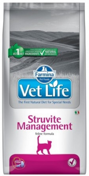 FARMINA VET LIFE Cat Management Struvite - sausā barība kaķiem 2kg Cena norādīta par 1 gb. un ir spēkā pasūtot 2 gb.