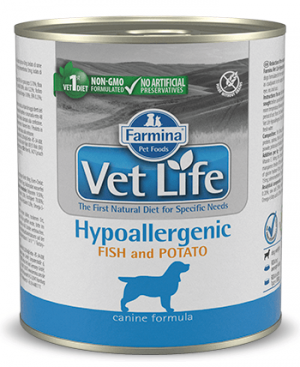 FARMINA VET LIFE Dog Hypoallergenic Fish & Potato - konservi suņiem 6 x 300g