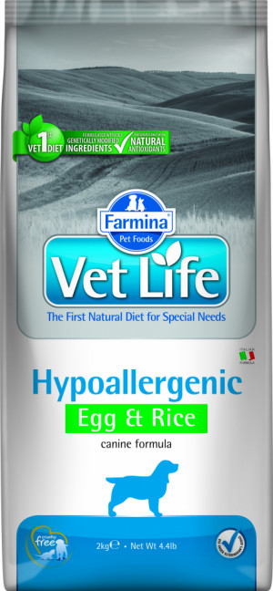 FARMINA VET LIFE Dog Hypoallergenic Egg & Rice - sausā barība suņiem 2kg