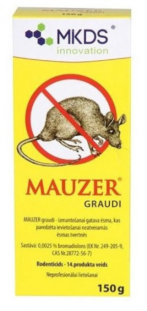 MAUZER  inde grauzējiem GRAUDI 150G