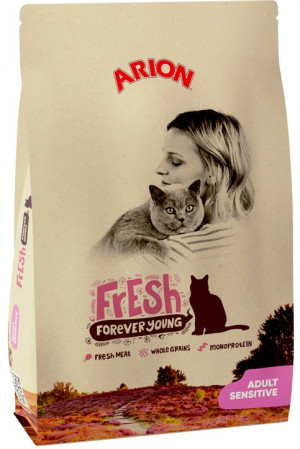 ARION FRESH Adult Sensitive Cat - sausā barība kaķiem 3kg