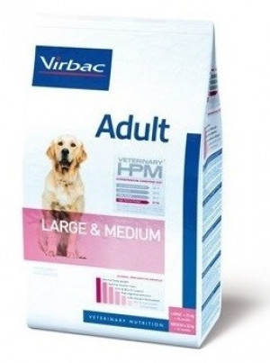 VIRBAC HPM Dog Adult Large & Medium Breed - sausā barība suņiem 16kg