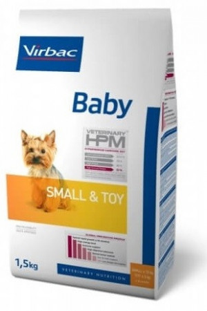 VIRBAC HPM Dog Baby Small & Toy - sausā barība suņiem 1.5kg