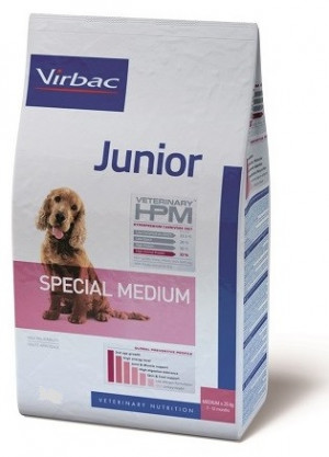 VIRBAC HPM Dog Junior Special Medium Breed - sausā barība suņiem 7kg