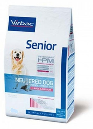 VIRBAC HPM Dog Senior Neutered Large & Medium Breed - sausā barība suņiem 12kg