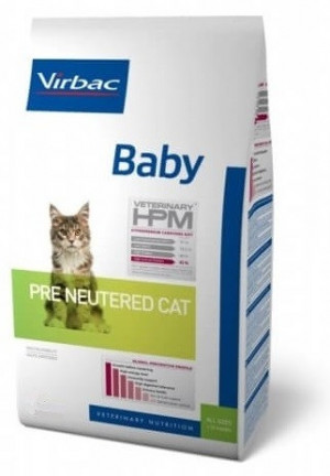 VIRBAC HPM Cat Baby Pre Neutered - sausā barība kaķēniem 400g