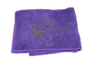 Show Tech+ Dry Dude Purple Pet Towel For Dogs And Cats M - mikrošķiedru dvielis ar izšuvumiem un kapuci ,violets