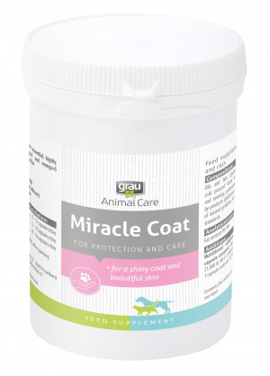 GRAU Animal Care Miracle Coat - papildbarība suņiem un kaķiem 90 kaps.