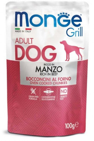 MONGE Grill Adult Dog - konservi suņiem ar liellopa gaļu 100g