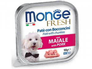 MONGE Fresh - pastēte suņiem ar cūkgaļu 6 x 100g