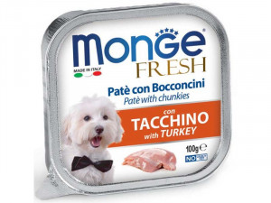 MONGE Fresh - pastēte suņiem ar tītara gaļu 6 x 100g