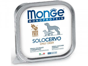 MONGE Monoproteinic - pastēte suņiem ar brieža gaļu 6 x 150g