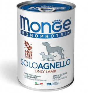 MONGE Monoproteinic - pastēte suņiem ar jēra gaļu 400g