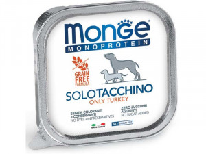 MONGE Monoproteinic - pastēte suņiem ar tītara gaļu 6 x 150g
