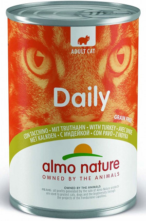 ALMO NATURE Daily Cat With Turkey - konservi kaķiem 6 x 400g